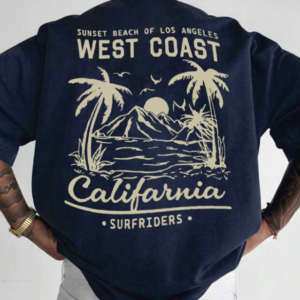 Camiseta de Hombre Azul con Detalles Dorados – Estilo Casual